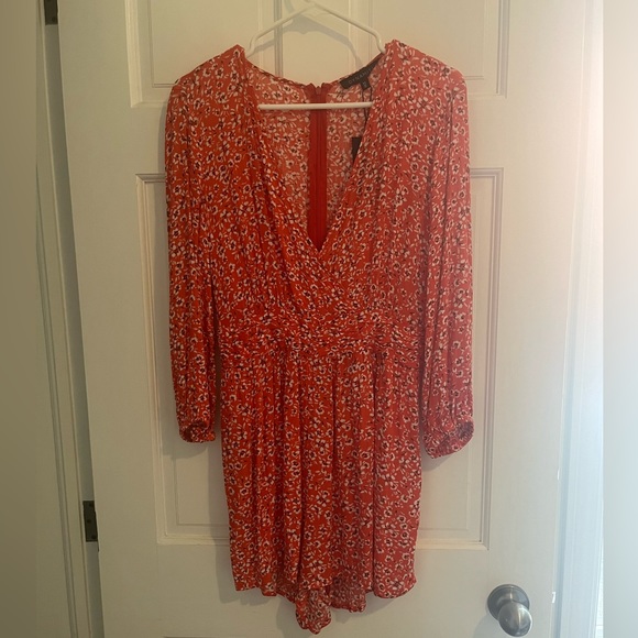 NWT Orange Floral Romper - Picture 1 of 4